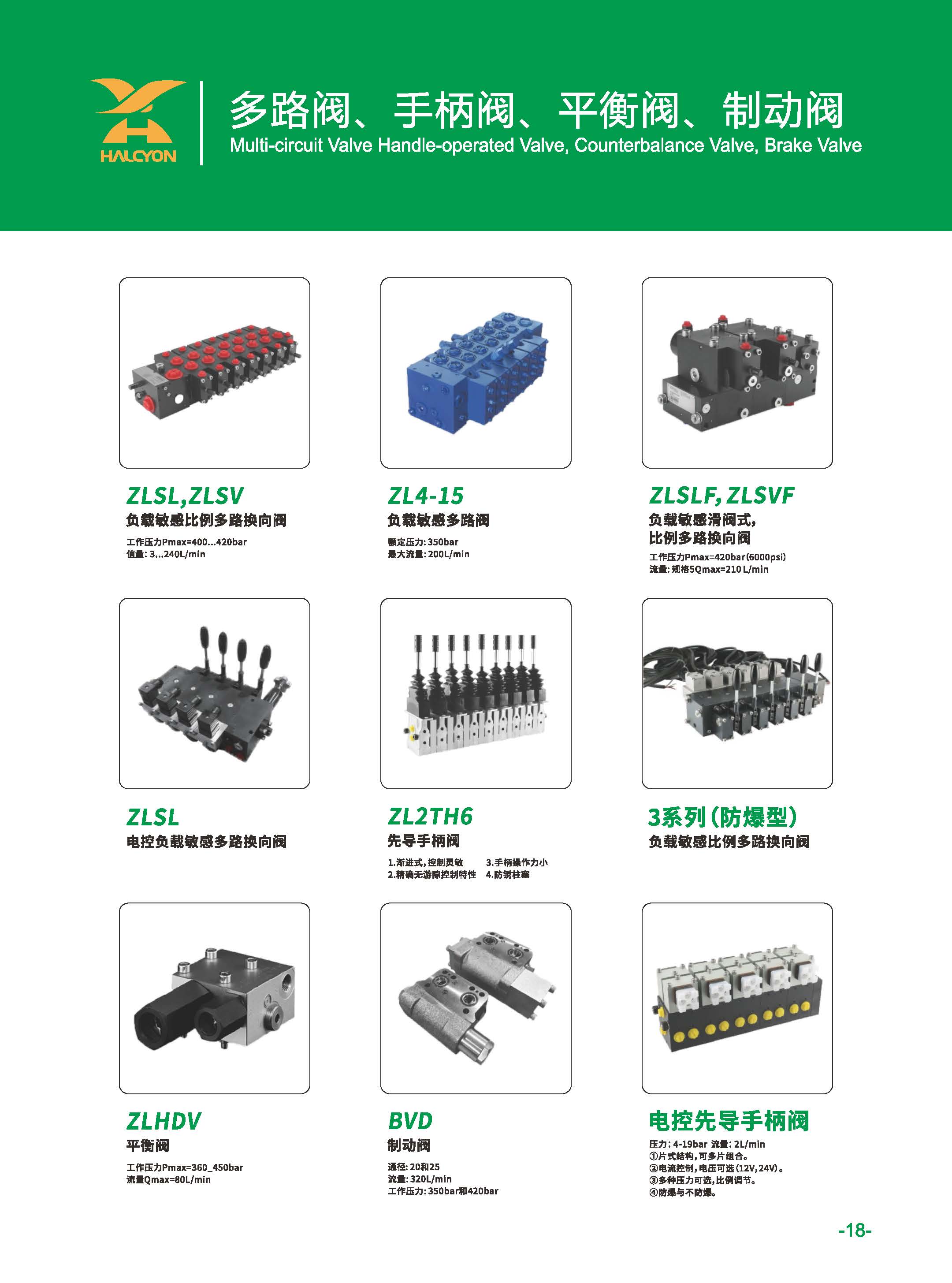 多路阀、手柄阀、平衡阀、制动阀